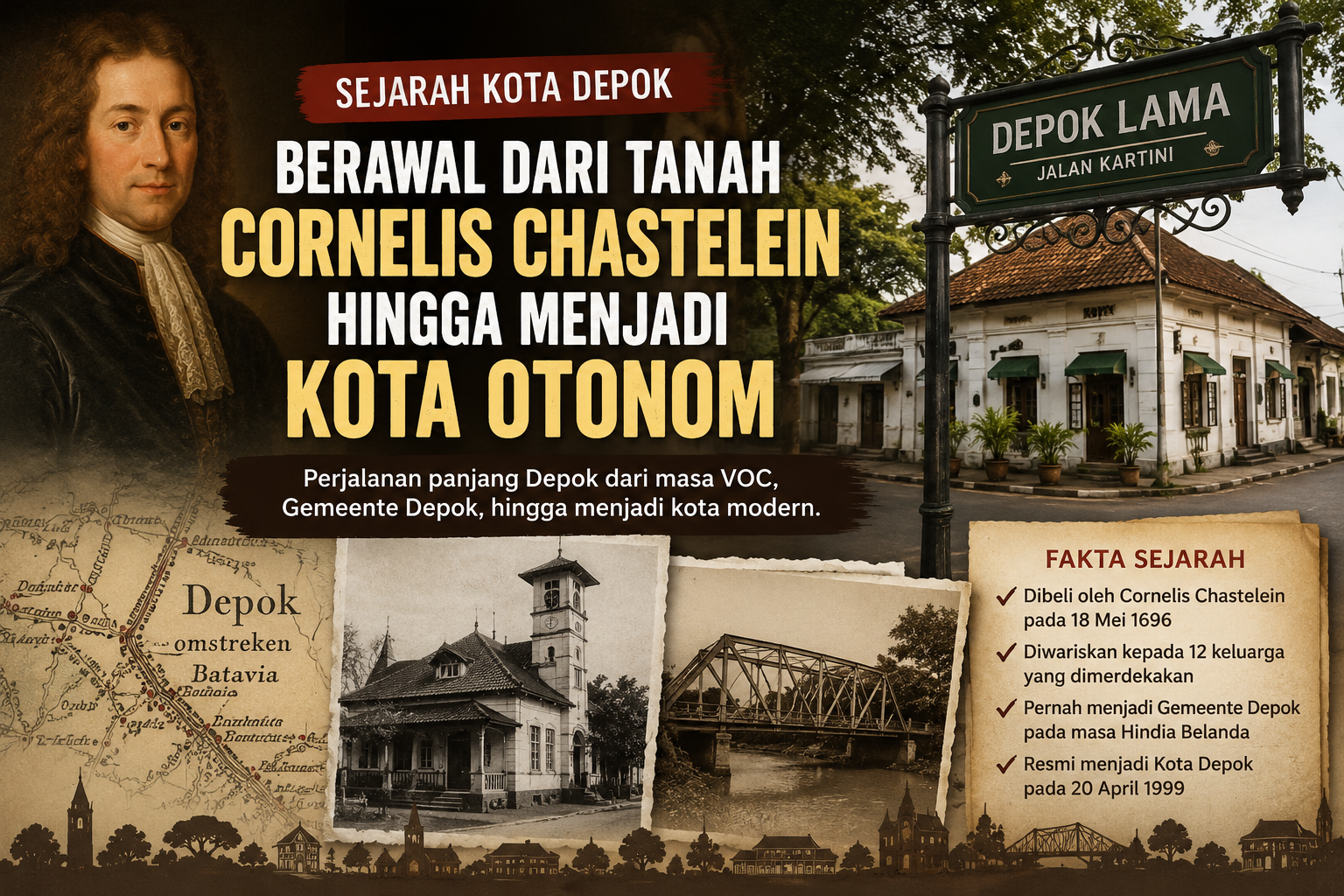 Mengenal Asal-usul Kota Depok, Jejak Cornelis Chastelein dan Lahirnya Gemeente Depok