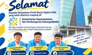 Tiga Mahasiswa Bisnis Digital UNM Lolos Magang